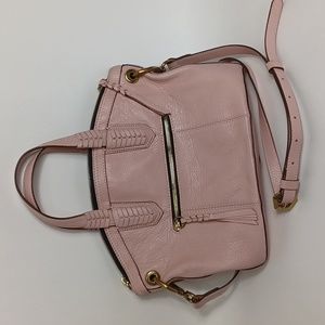 orYANY Cassie Mini Satchel Light Pink Pebbled Leather Misty Rose
